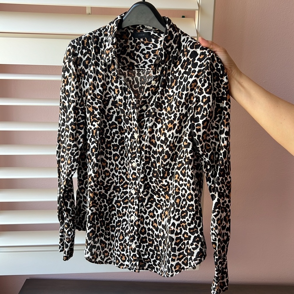J Crew Leopard Blouse